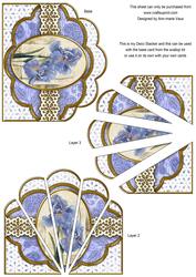 Blue Iris Embroidery Anglaise Scallop Deco Stacker