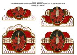 Red Poinsettia Anglaise Scallop Bottom Stacker