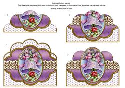 Lilac Floral Bell Em Anglaise Scallop Bottom Stacker