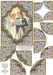 Bride N Groom Ornate 7x5inch All 4 Corner Stacker