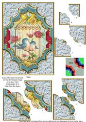 Lovebirds Ornate 7x5inch Scalloped Corner Stacker