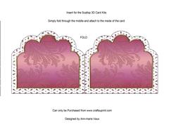 Pink Butterfly Rose Embroidery Anglaise Matching Card Insert