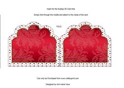 Christmas Red Roses 2 Broidery Anglaise Matching Card Insert