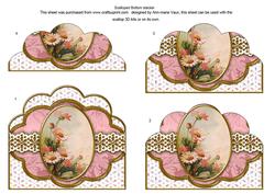 Peach Daisies Em Anglaise Scallop Bottom Stacker