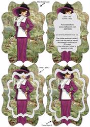 Elegant Purple Dress Lady Fancy Bracket Tunnel Sheet