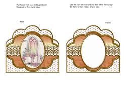 Church Window Embroidery Anglaise Scallop Card Base Frame