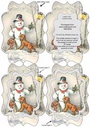 Snowman and Dogs Fancy Bracket Tunnel Sheet