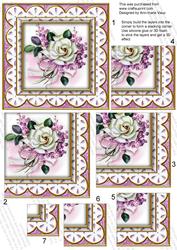 Lilac Wedding Rose 5in Square One Corner Stacker
