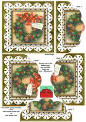 Christmas Wreath Scallop Ea 5in Scallop Bottom Stacker