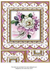 Lilac Wedding Rose E Anglaise 8in Picture Topper Sheet