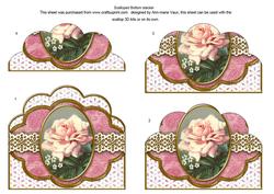 Single Pink Rose Anglaise Scallop Bottom Stacker