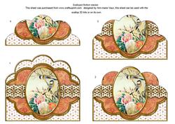 Oriental Birds 1 Anglaise Scallop Bottom Stacker