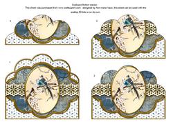 Oriental Birds 3 Anglaise Scallop Bottom Stacker