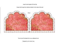 Oriental Peonies 2 Embroidery Anglaise Matching Card Insert