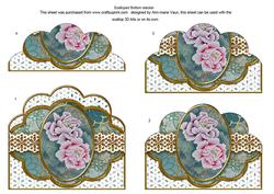 Oriental Peony Duo Anglaise Scallop Bottom Stacker