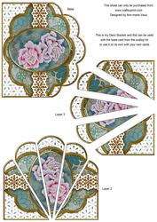 Oriental Peony Duo Anglaise Scallop Deco Stacker