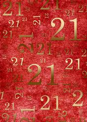 Red and Gold 21st Birthday A4 Backing Paper
