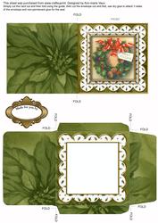 Christmas Wreath Anglaise Midi Card and Envelope
