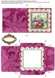 Pink Wildflowers Anglaise Midi Card and Envelope