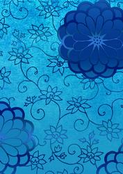 Blue Daisies Deep 1 A4 Backing Paper