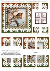 Red Robin 1 Anglaise 5in Quad Corner Stacker Card Front