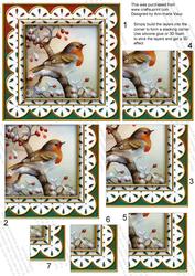 Red Robin 1 Anglaise 5in Sq One Corner Stacker