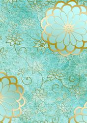 Oriental Dragonfly Turquoise 2 A4 Backing Paper