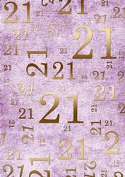 Lilac and Gold 21st Birthday A4 Backing Paper