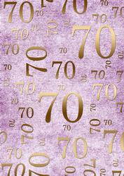 Lilac and Gold 70th Birthday A4 Backing Paper