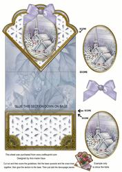 Blue Christmas Church Anglaise Scallop Spring Decoupage Card