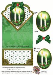 Christmas Candle Duo Anglaise Scallop Spring Decoupage Card
