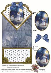 Christmas Candle Angel Lace Scallop Spring Decoupage Card