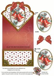 Christmas Bells Lace Scallop Spring Decoupage Card