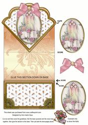Church Window Anglaise Scallop Spring Decoupage Card