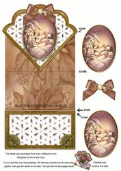 Snowy Village Anglaise Scallop Spring Decoupage Card
