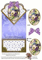 Blue Pansies Anglaise Scallop Spring Decoupage Card