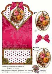 Harvest Rose Pink Anglaise Scallop Spring Decoupage Card