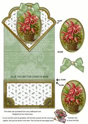 Orchid Basket Anglaise Scallop Spring Decoupage Card
