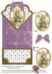 Purple Pansies Anglaise Scallop Spring Decoupage Card