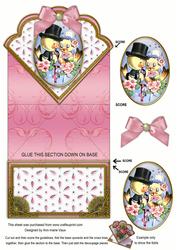 Cutest Couple Pink Anglaise Scallop Spring Decoupage Card
