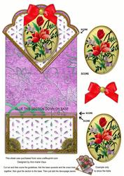 Oriental Bouquet Anglaise Scallop Spring Decoupage Card