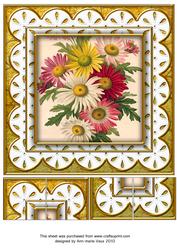 Crazee Daisies Gold Anglaise 8inch Picture Sheet