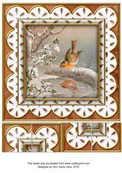 Frosty Robins Anglaise 8in Topper Picture Sheet