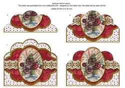 Colourful Red Pansies Anglaise Scallop Bottom Stacker