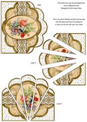 Cream Mixed Bouquet Anglaise Scallop Deco Stacker