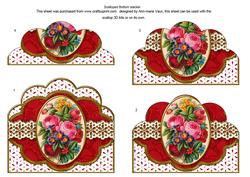 Mixed Bunch Red Anglaise Scallop Bottom Stacker