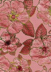 Vintage Plum Mid Big Blooms A4 Backing Paper