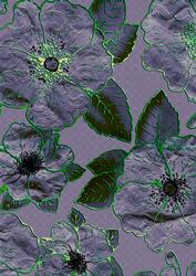 Vintage Purple Big Blooms A4 Backing Paper