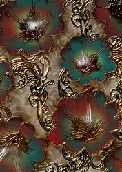 Aqua Natural Giant Florals A4 Backing Paper