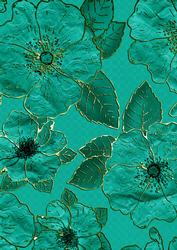 Aquamarine 8 Big Blooms A4 Backing Paper